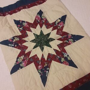 Handcrafted Patchwork Blazing Star Pillow Sham 30 x 24Americana